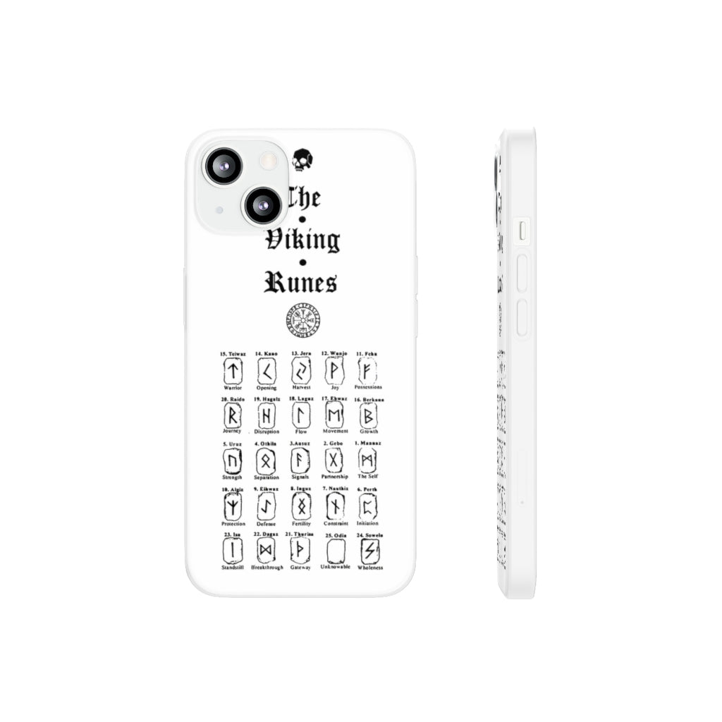 Flexi Cases - The Viking runes. White version. mobile phone case, iPhone case, Samsung case, mobile accessory. Norse. Viking. pagan