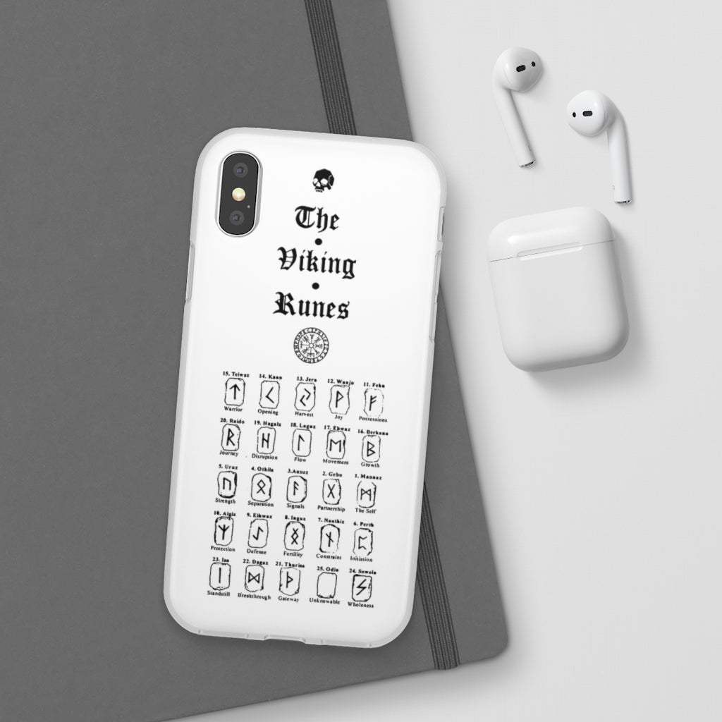 Flexi Cases - The Viking runes. White version. mobile phone case, iPhone case, Samsung case, mobile accessory. Norse. Viking. pagan