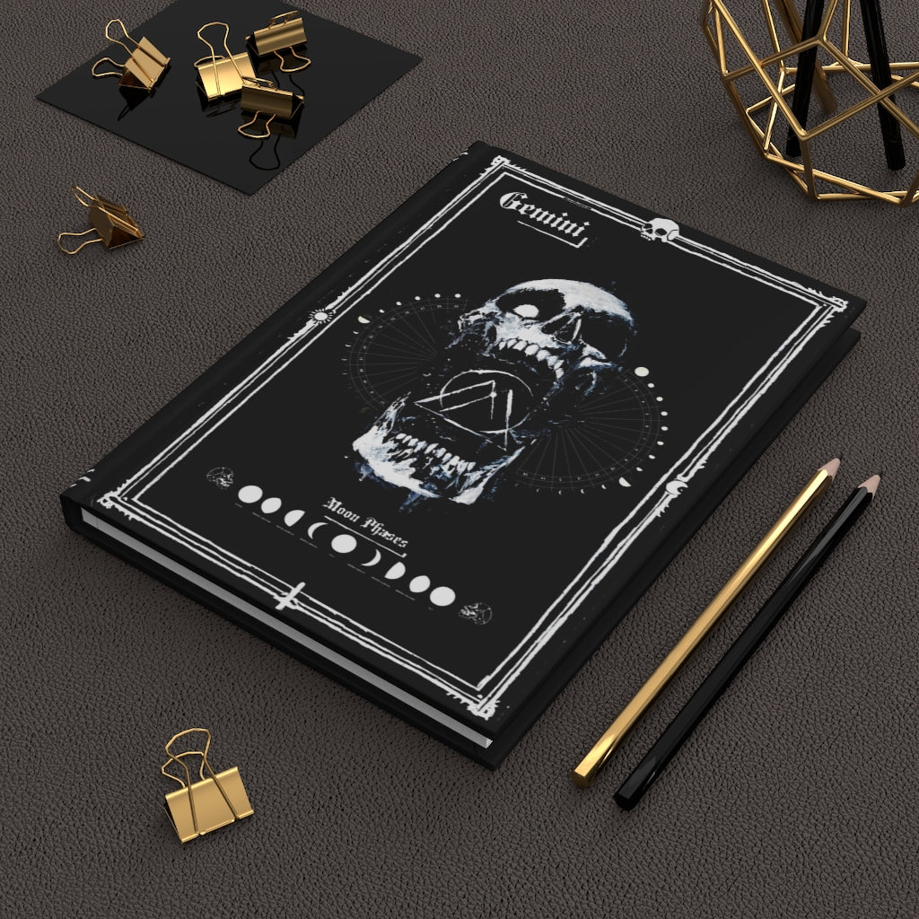 Gemini personalised spell book. Star sign guidance - Hardcover Journal Matte. Gothic spell book - Journal.