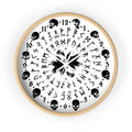 Huginn and Muninn. Odin Wall clock - Pagan, Rune and moon cycle clock. witchcraft. Black version.