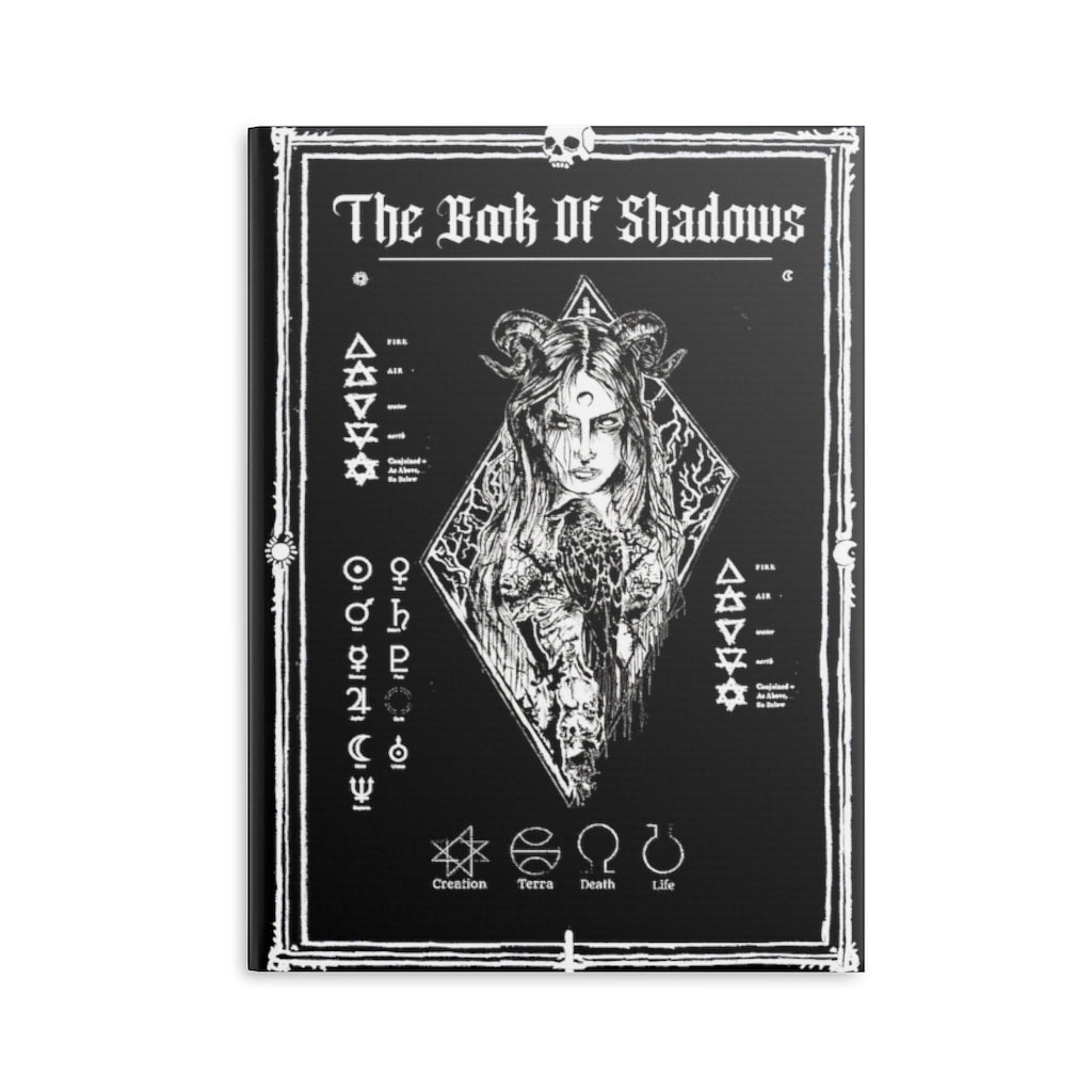 Hardcover Notebook. The Book Of Shadows - The Raven witch. Spell Book. Lined, grid, blank journal.