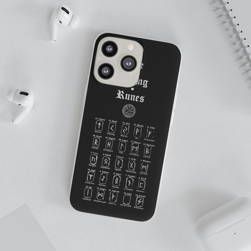 Flexi Cases - The Viking runes. White version. mobile phone case, iPhone case, Samsung case, mobile accessory. Norse. Viking. pagan