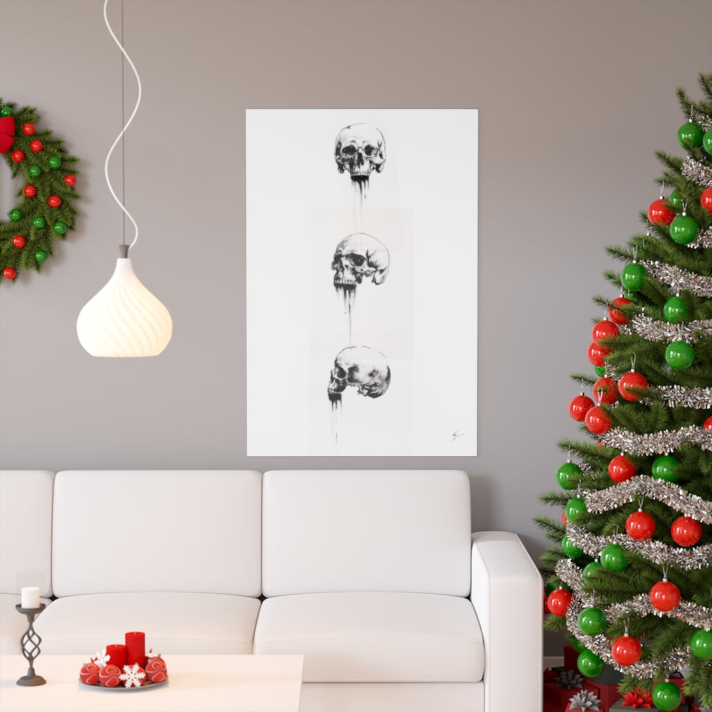 Dark skull - I - II - II - Premium Matte vertical posters. Wall art, gothic home decor, Skull art.