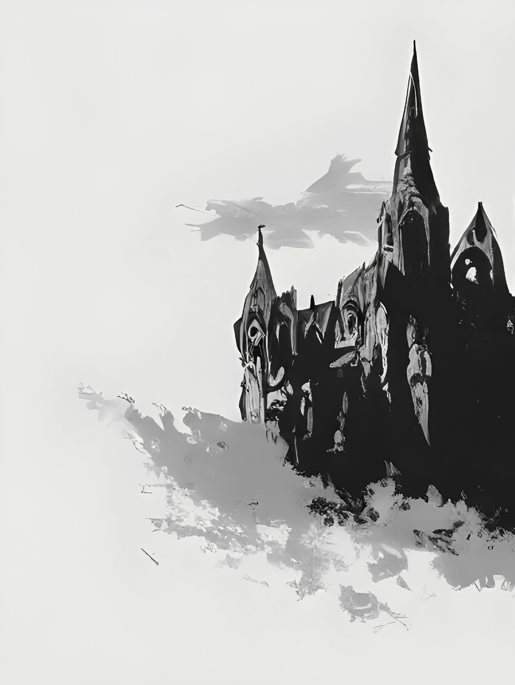 Dracula's castle. Art print. Artwork. Gothic home decor.