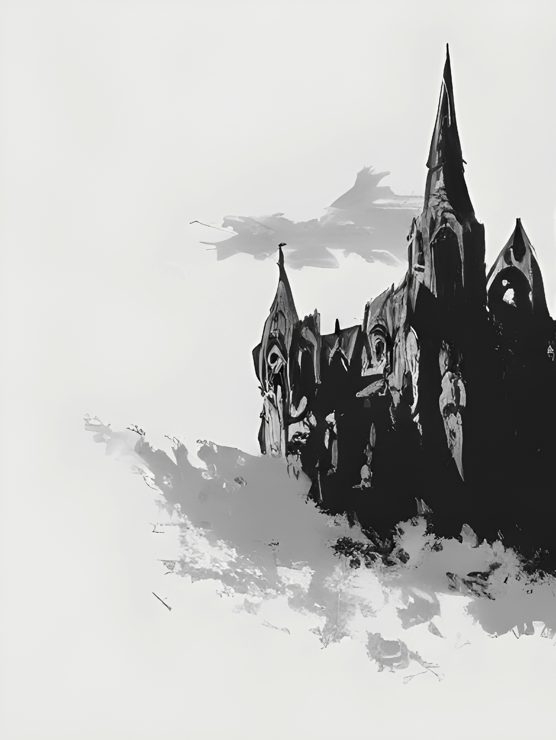 Dracula's castle. Art print. Artwork. Gothic home decor.