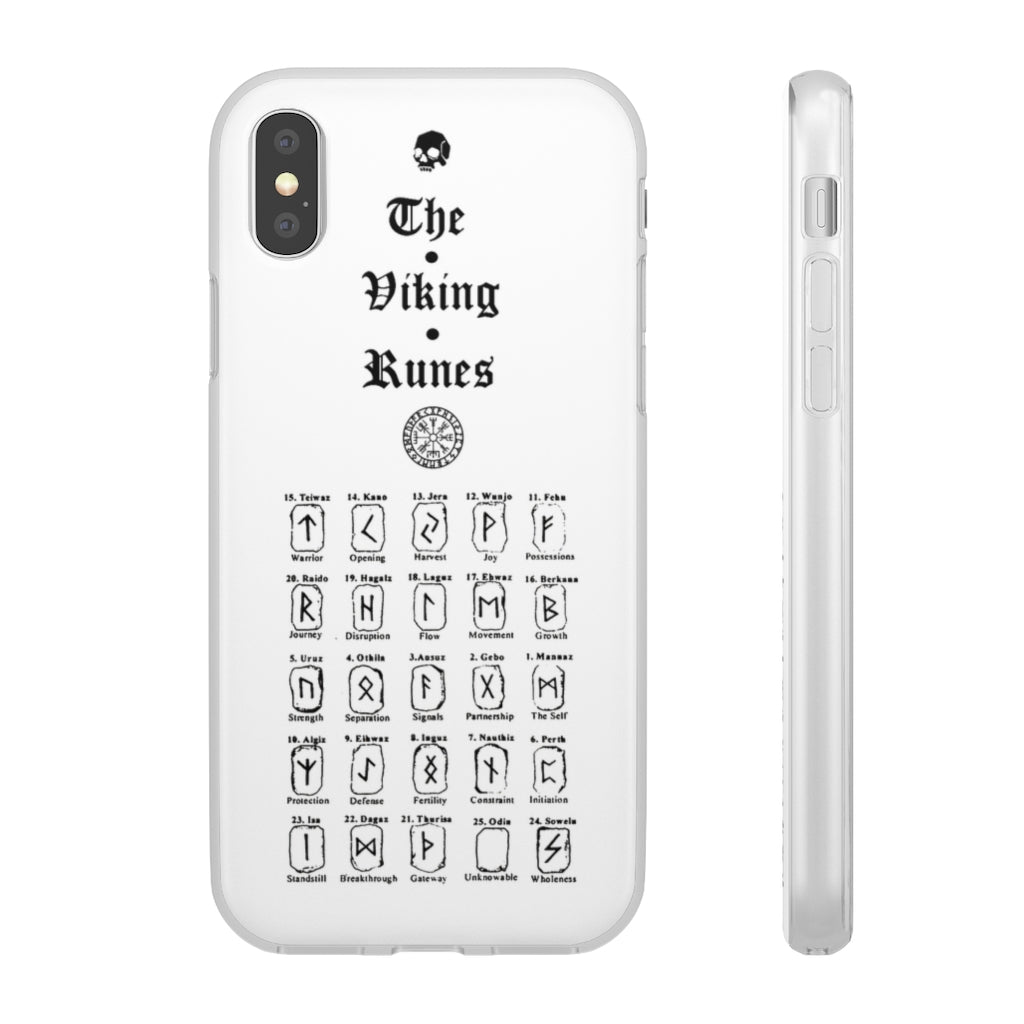 Flexi Cases - The Viking runes. White version. mobile phone case, iPhone case, Samsung case, mobile accessory. Norse. Viking. pagan