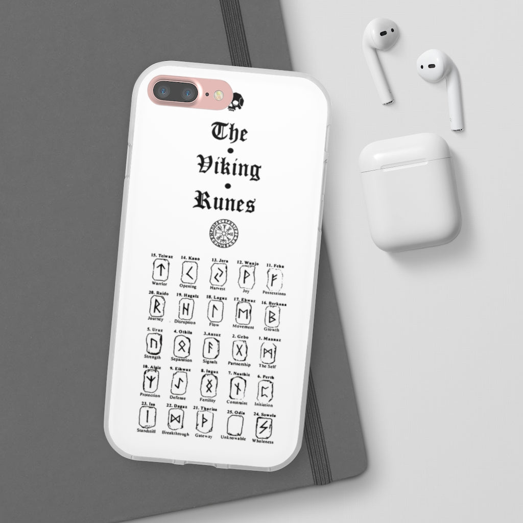 Flexi Cases - The Viking runes. White version. mobile phone case, iPhone case, Samsung case, mobile accessory. Norse. Viking. pagan