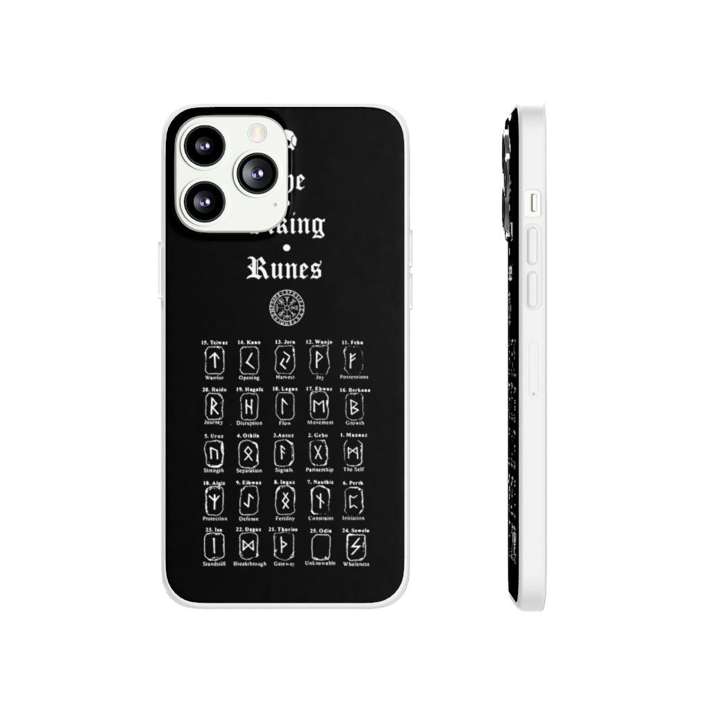 Flexi Cases - The Viking runes. White version. mobile phone case, iPhone case, Samsung case, mobile accessory. Norse. Viking. pagan