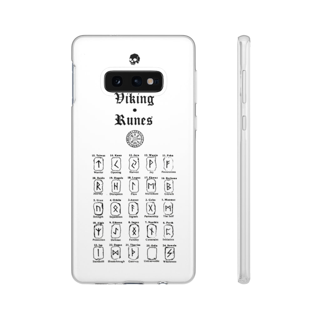 Flexi Cases - The Viking runes. White version. mobile phone case, iPhone case, Samsung case, mobile accessory. Norse. Viking. pagan