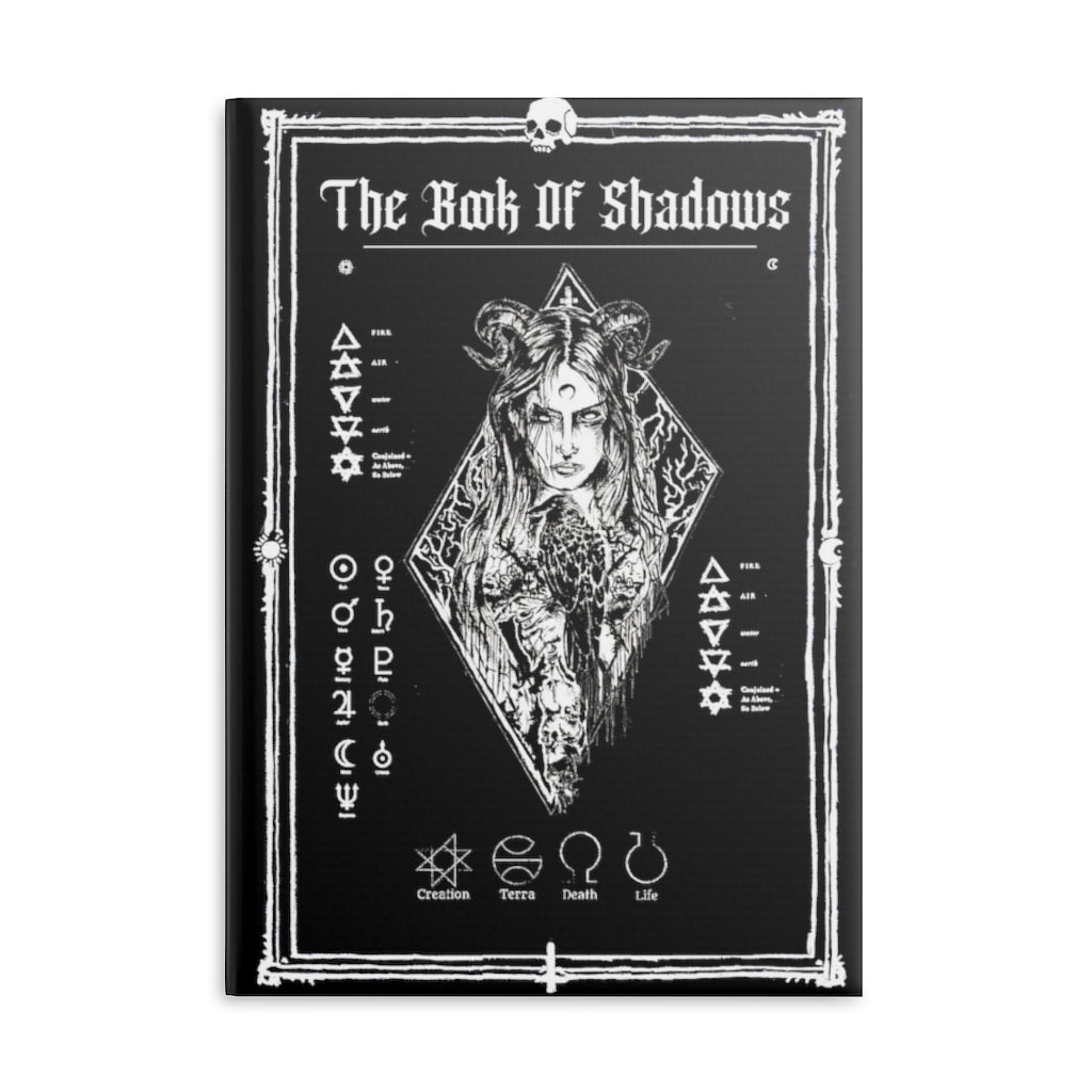 Hardcover Notebook. The Book Of Shadows - The Raven witch. Spell Book. Lined, grid, blank journal.