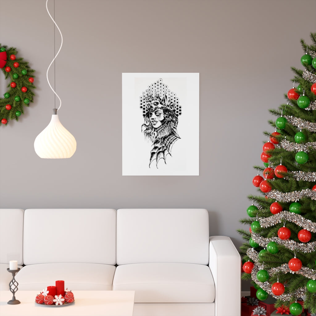 Lilith the supreme empress of Hell - Premium Matte vertical posters. Art Print, Wall Art, Gothic Home Decor.