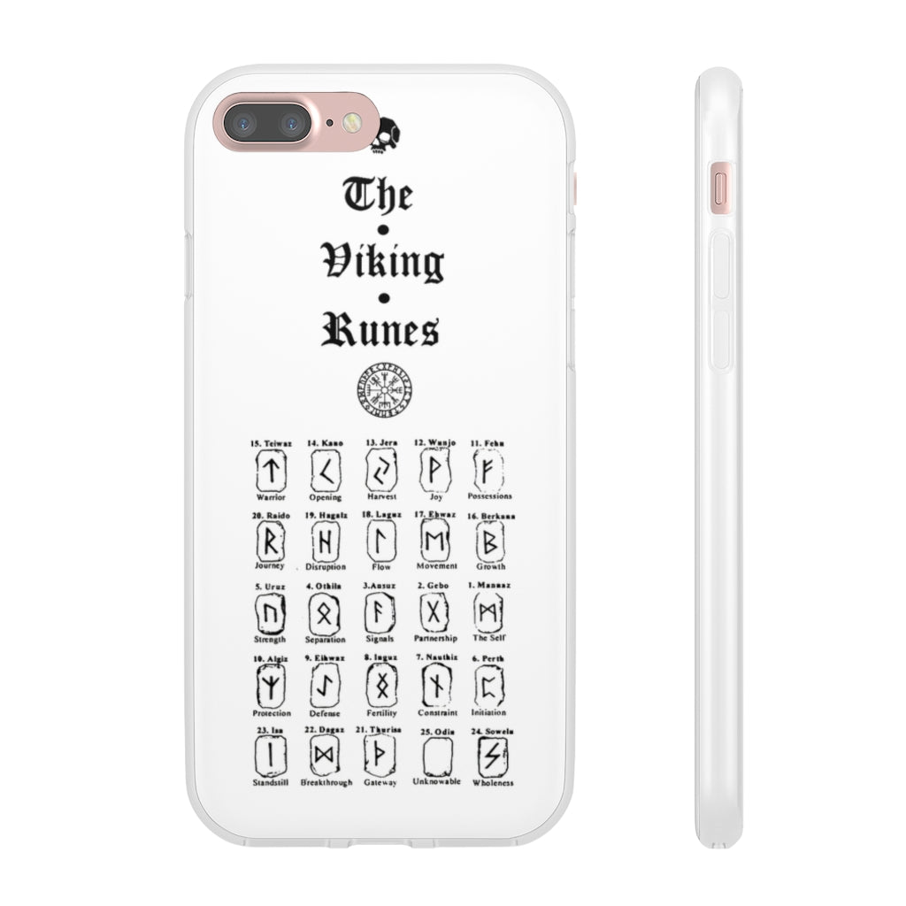 Flexi Cases - The Viking runes. White version. mobile phone case, iPhone case, Samsung case, mobile accessory. Norse. Viking. pagan