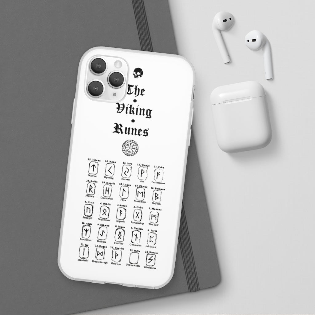 Flexi Cases - The Viking runes. White version. mobile phone case, iPhone case, Samsung case, mobile accessory. Norse. Viking. pagan