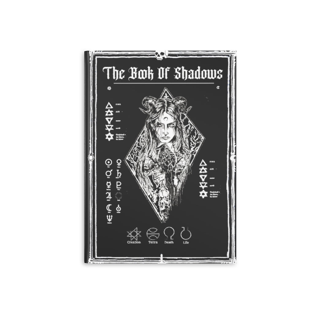 Hardcover Notebook. The Book Of Shadows - The Raven witch. Spell Book. Lined, grid, blank journal.
