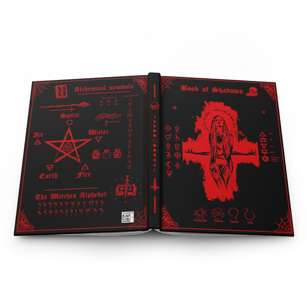 Book of shadows - Hardcover Journal Matte. Her Devine Power. Blood Red edition