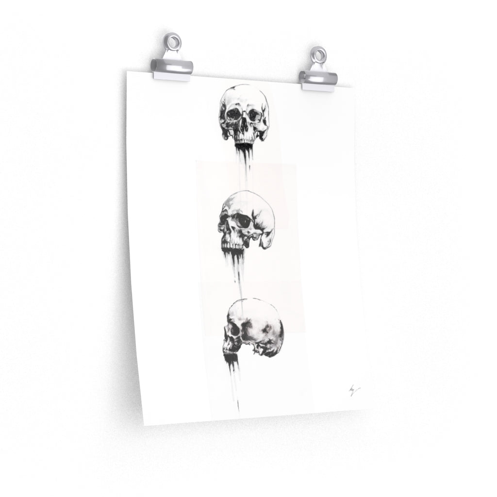 Dark skull - I - II - II - Premium Matte vertical posters. Wall art, gothic home decor, Skull art.