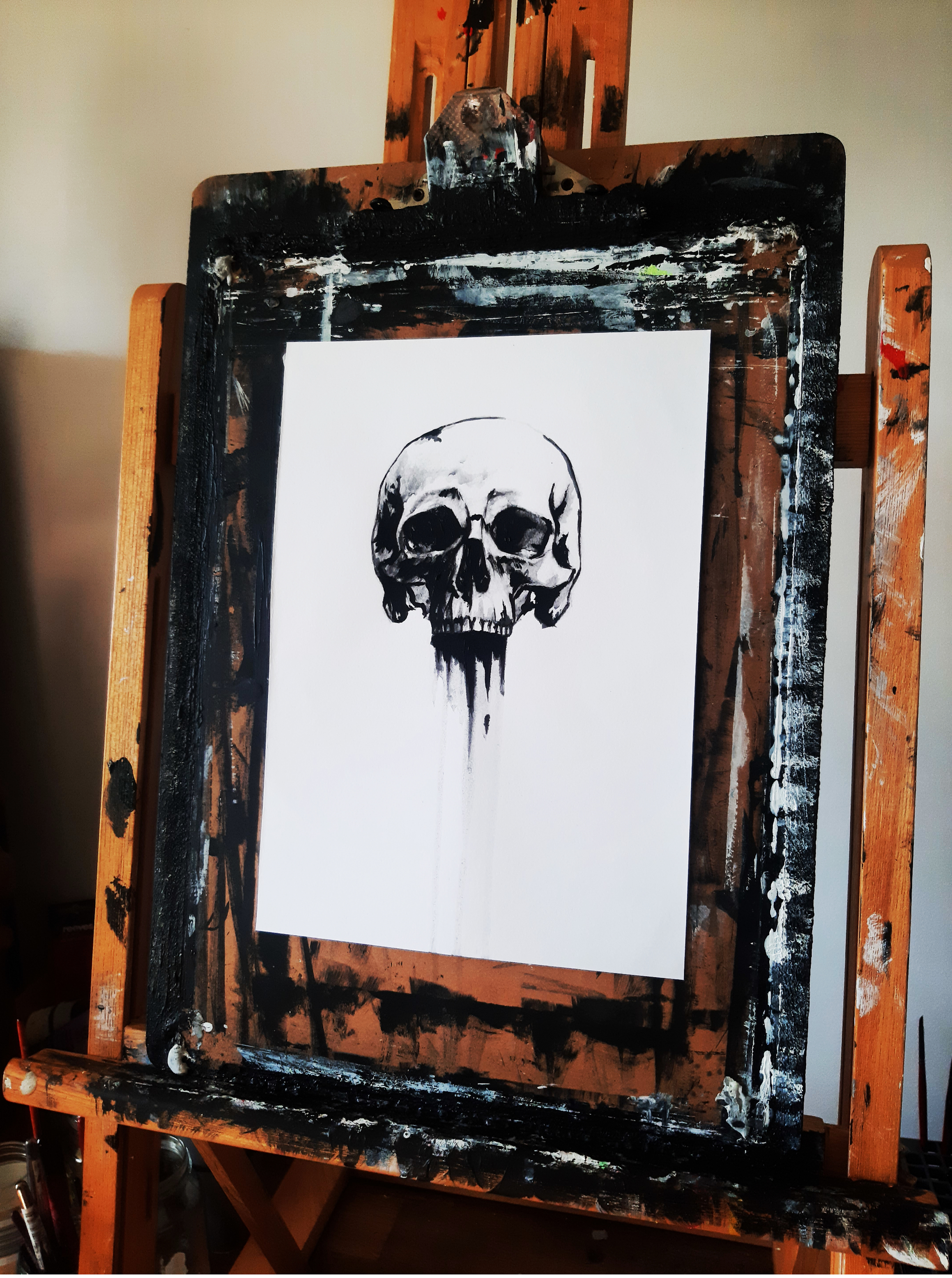 Skull on book アクリル原画 𝕯𝖆𝖗𝖐 𝕾𝖐𝖚𝖑𝖑 - 𝐈𝐈𝐈 – alexkempart