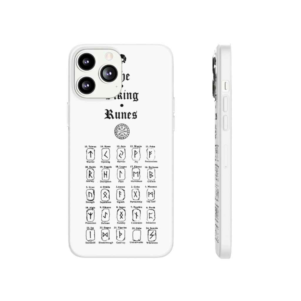 Flexi Cases - The Viking runes. White version. mobile phone case, iPhone case, Samsung case, mobile accessory. Norse. Viking. pagan