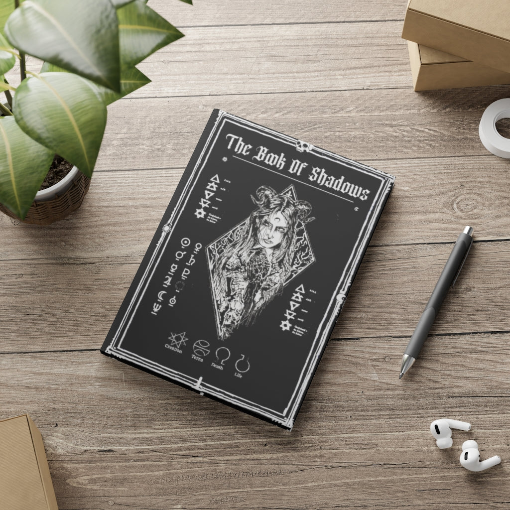 Hardcover Notebook. The Book Of Shadows - The Raven witch. Spell Book. Lined, grid, blank journal.