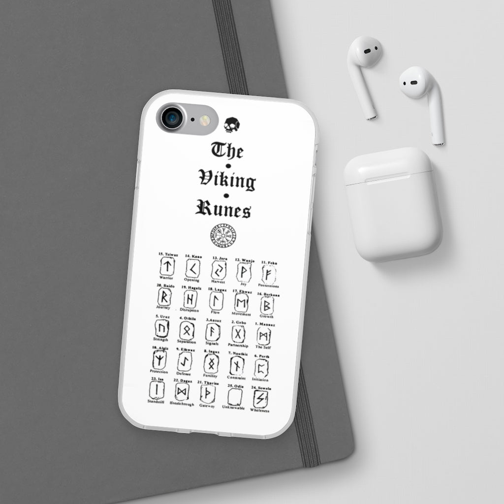 Flexi Cases - The Viking runes. White version. mobile phone case, iPhone case, Samsung case, mobile accessory. Norse. Viking. pagan