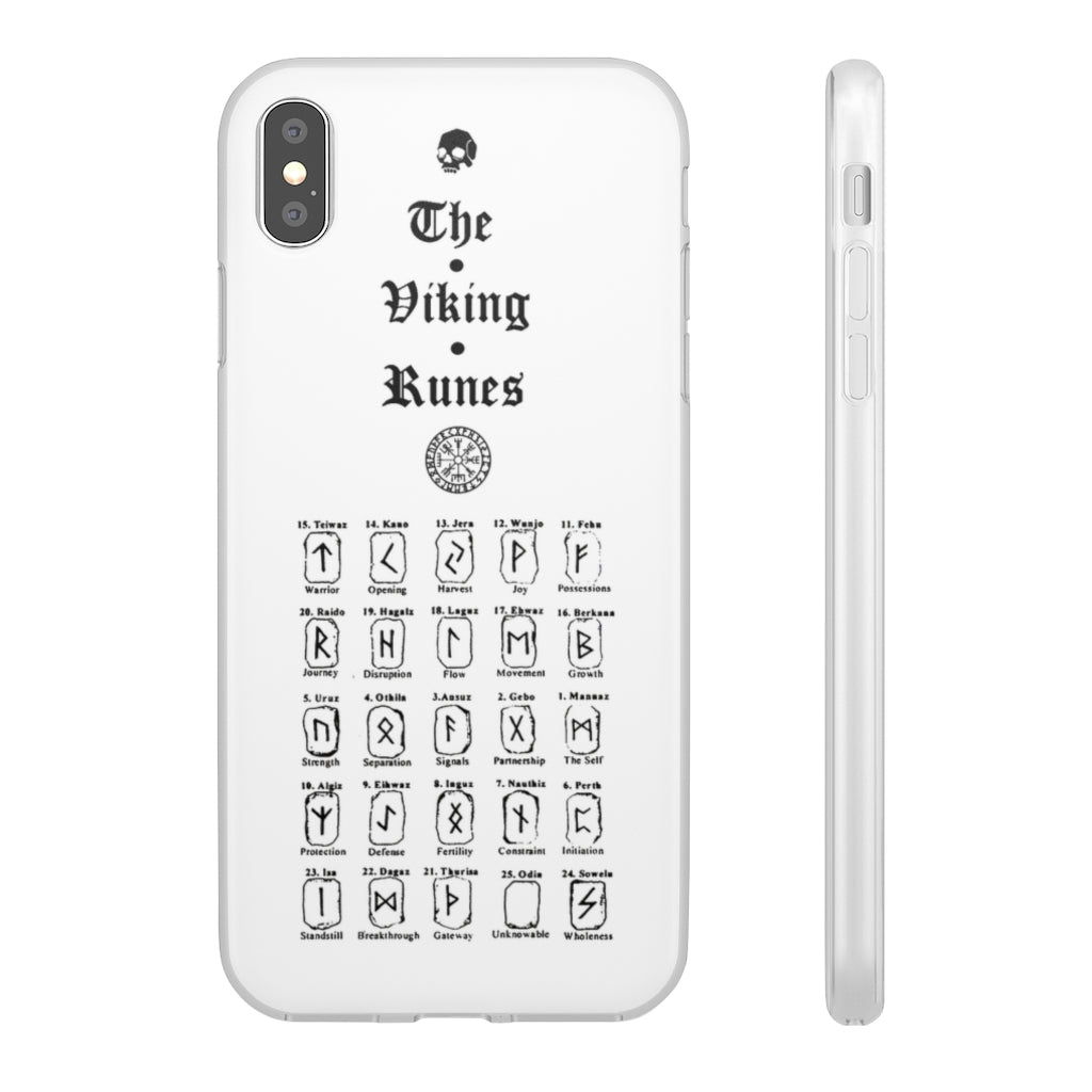 Flexi Cases - The Viking runes. White version. mobile phone case, iPhone case, Samsung case, mobile accessory. Norse. Viking. pagan