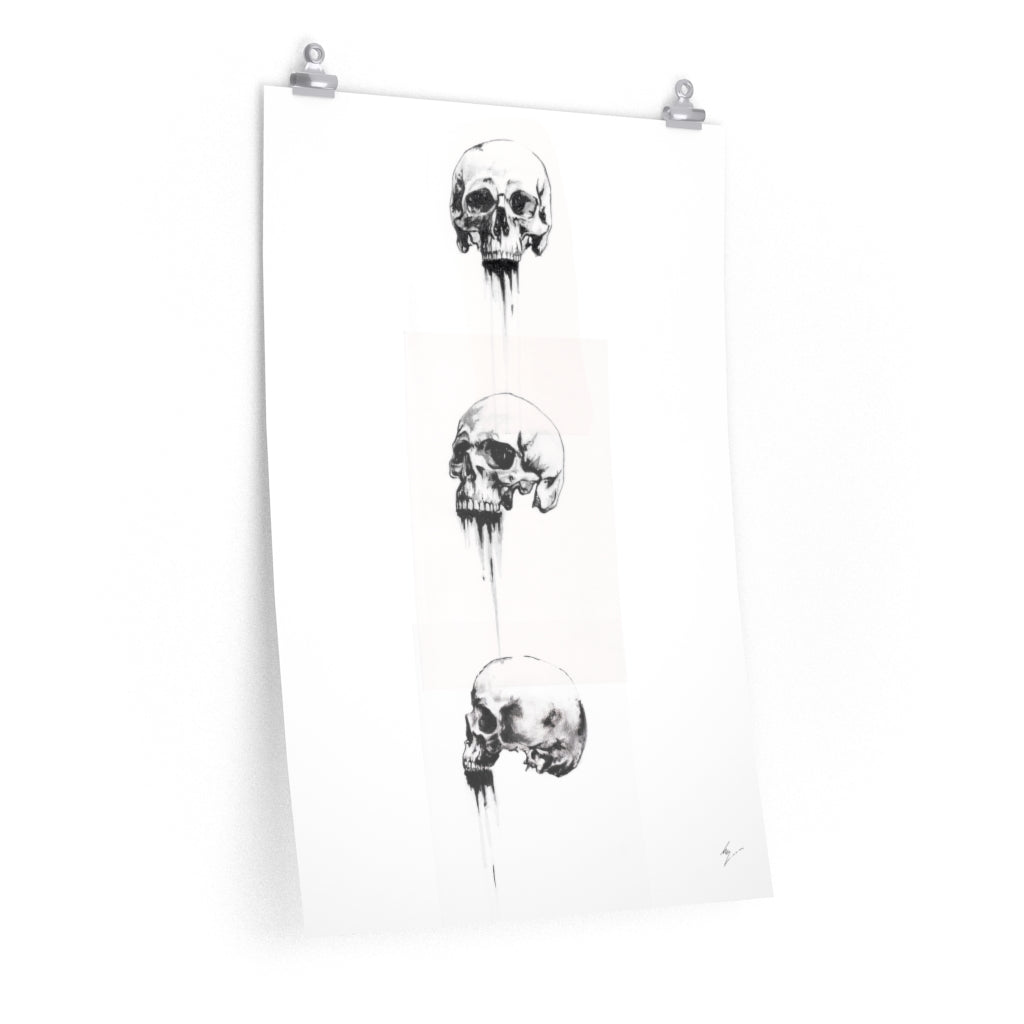 Dark skull - I - II - II - Premium Matte vertical posters. Wall art, gothic home decor, Skull art.