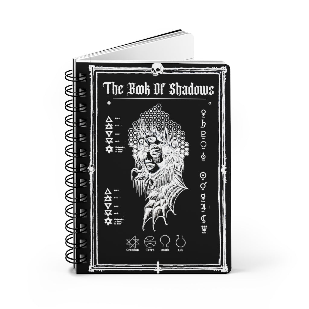 The Book of shadows - Spiral Bound Journal. Spell craft, witchcraft, dark journal. Lilith the supreme empress of Hell