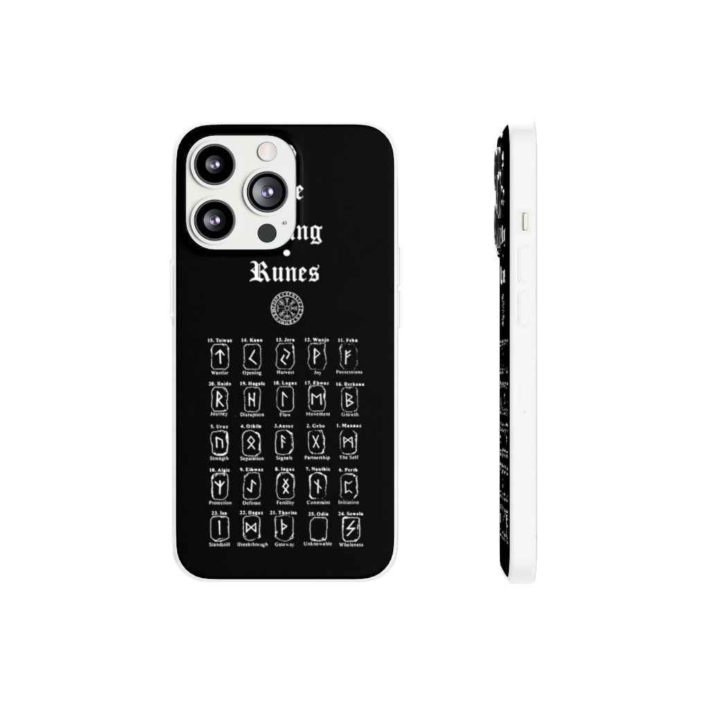 Flexi Cases - The Viking runes. White version. mobile phone case, iPhone case, Samsung case, mobile accessory. Norse. Viking. pagan