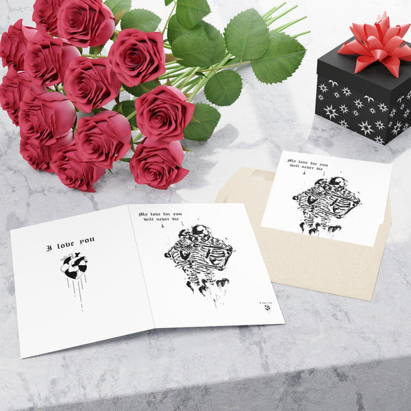 My love for you will never die. Greeting Cards (1 or 10-pcs). White version