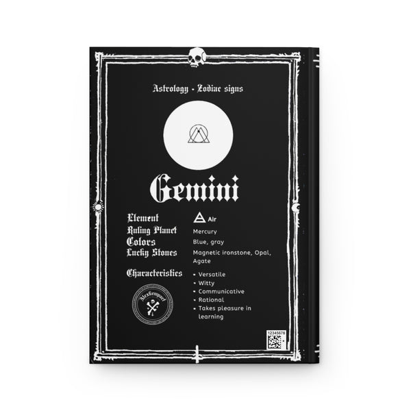 Gemini personalised spell book. Star sign guidance - Hardcover Journal Matte. Gothic spell book - Journal.
