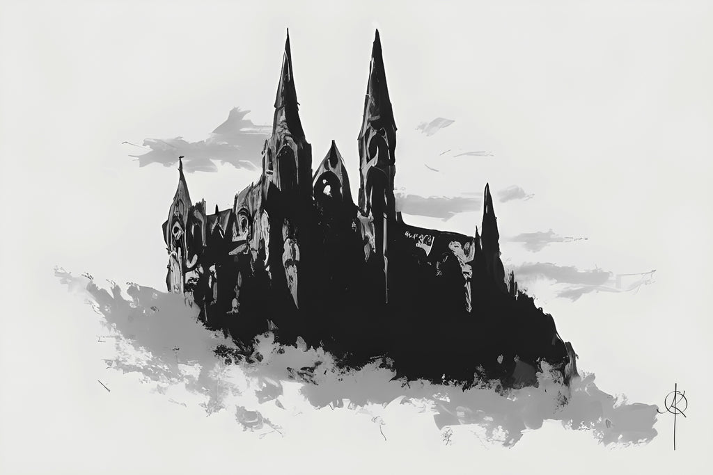 Dracula's castle. Art print. Artwork. Gothic home decor.