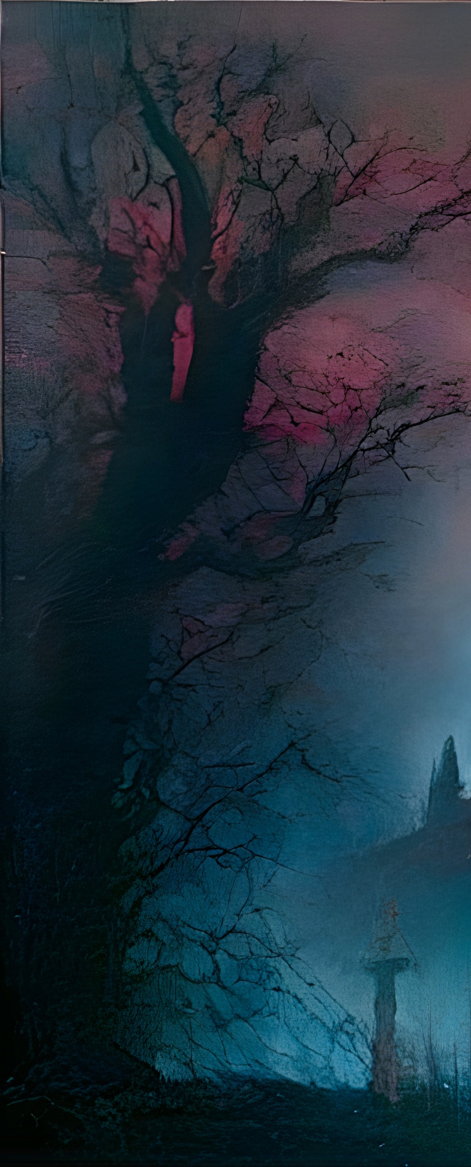 Graveyard castle. Oil painting. Art print. original artwork.