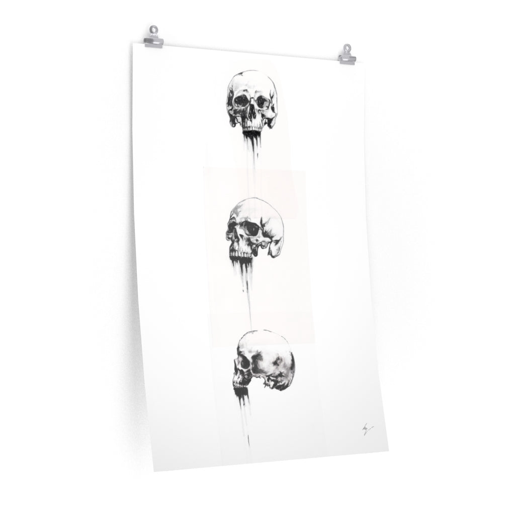 Dark skull - I - II - II - Premium Matte vertical posters. Wall art, gothic home decor, Skull art.