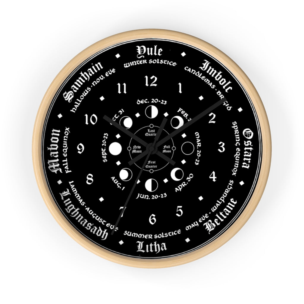 Wall clock -  Wicca Pagan Celtic Triquetra - Black