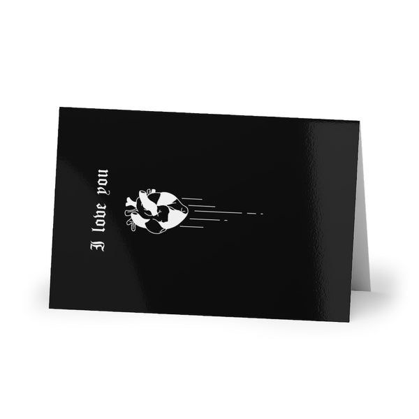 Hold me forever. Valentines. Greeting Cards (1 or 10-pcs). Black version. I love you. Anniversary, Christmas, Birthday card