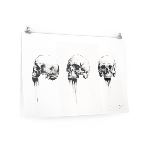 Dark skull - I - II - II - Premium Matte horizontal posters. Wall art, gothic home decor, Skull art.