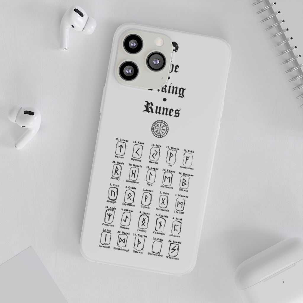 Flexi Cases - The Viking runes. White version. mobile phone case, iPhone case, Samsung case, mobile accessory. Norse. Viking. pagan