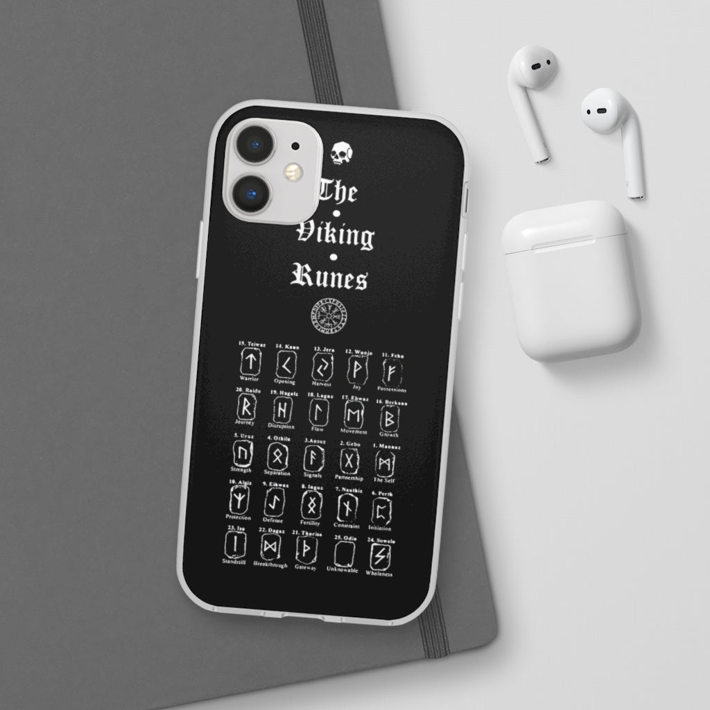 Flexi Cases - The Viking runes. White version. mobile phone case, iPhone case, Samsung case, mobile accessory. Norse. Viking. pagan
