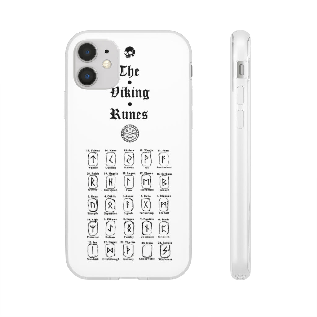Flexi Cases - The Viking runes. White version. mobile phone case, iPhone case, Samsung case, mobile accessory. Norse. Viking. pagan