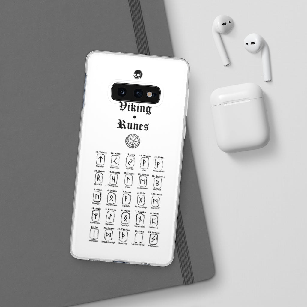 Flexi Cases - The Viking runes. White version. mobile phone case, iPhone case, Samsung case, mobile accessory. Norse. Viking. pagan