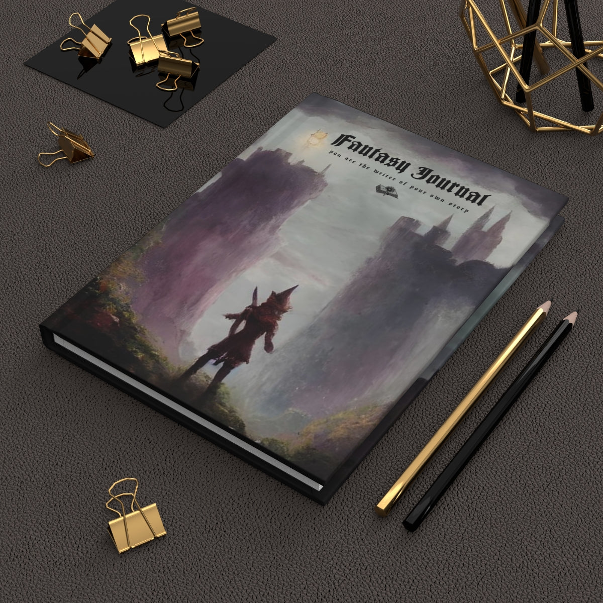 Fantasy Journal - Hardcover Journal Matte. The brave elf. Lined journal. Artistic and story writing journal.