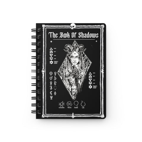 Book of shadows - Spiral Bound Journal. Spell craft, witchcraft, dark journal.