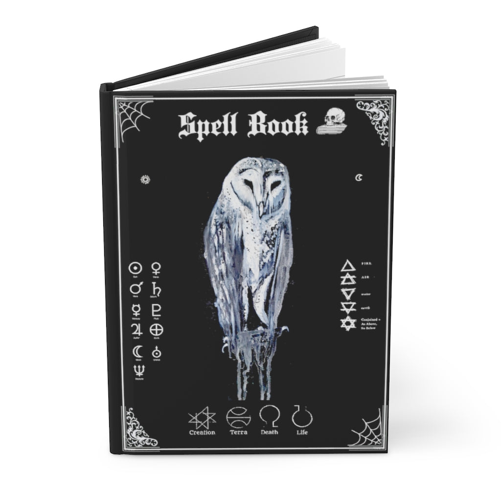 Book of Spells - Hardcover Journal Matte. Gothic spell book - Journal. Silent Owl version