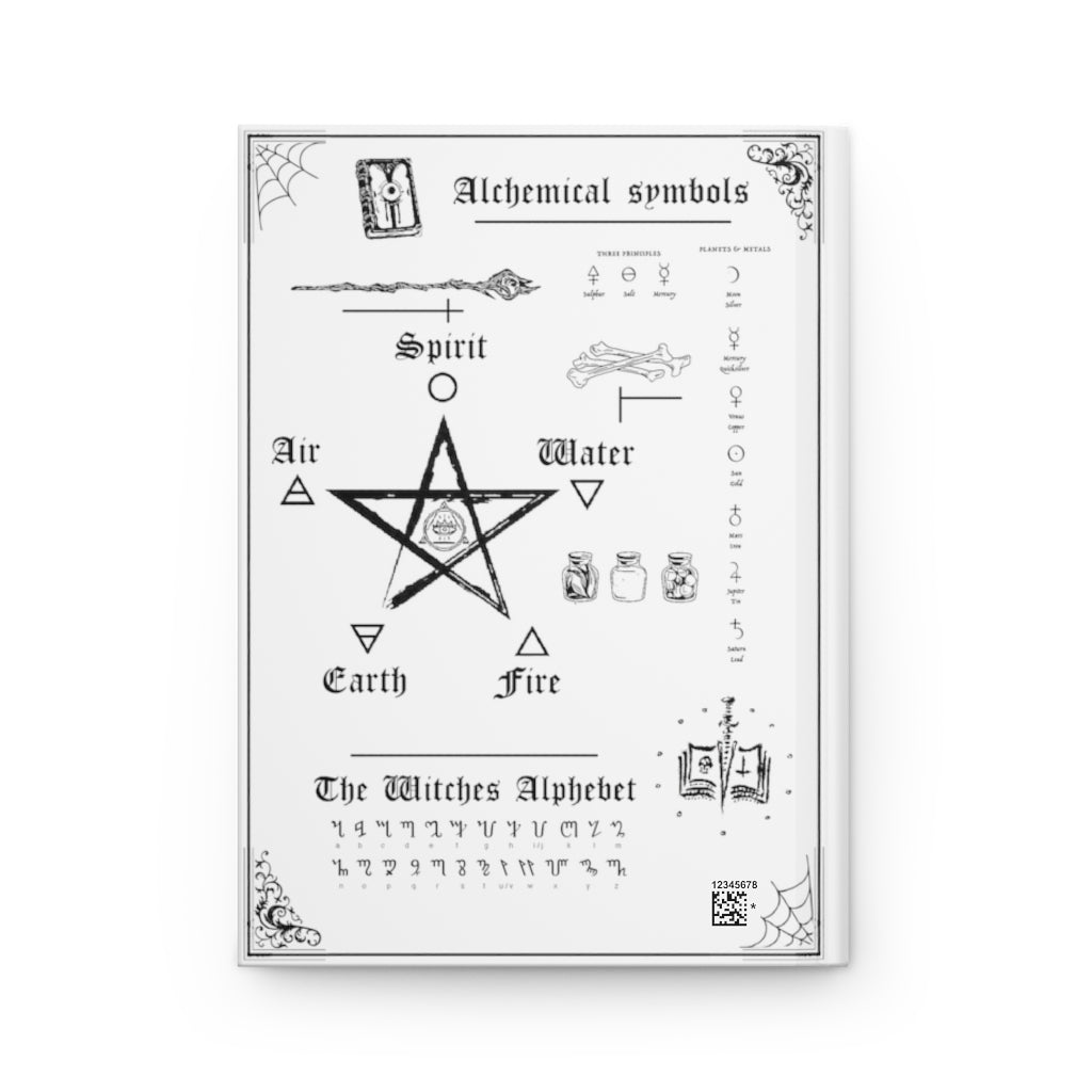 Book of Spells - Hardcover Journal Matte. The dark gypsy. White version. Silent Owl