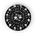 Huginn and Muninn. Odin Wall clock - Pagan, Rune and skull clock. Witchcraft and Viking style. Black version.