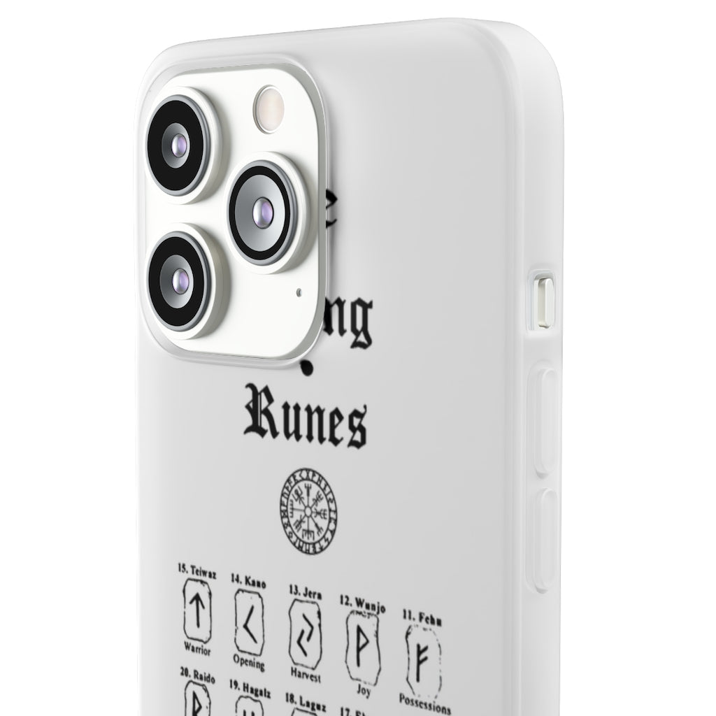 Flexi Cases - The Viking runes. White version. mobile phone case, iPhone case, Samsung case, mobile accessory. Norse. Viking. pagan