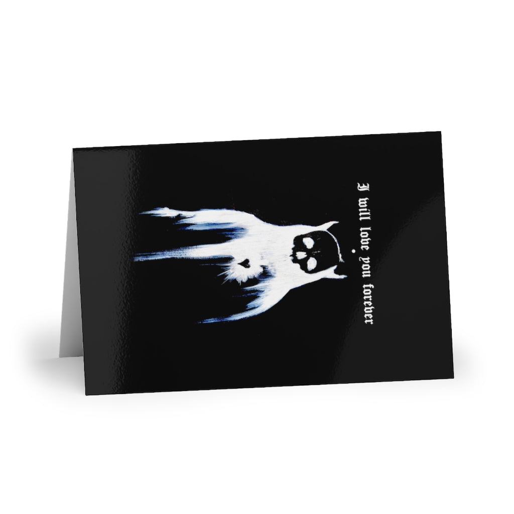 I will love you forever. Greeting Cards (1 or 10-pcs). Black version. I love you. Anniversary, Christmas, Birthday card, Valentines