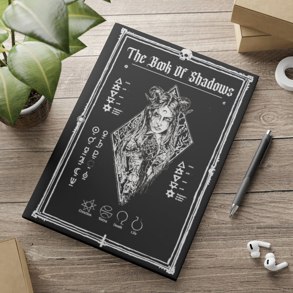 Hardcover Notebook. The Book Of Shadows - The Raven witch. Spell Book. Lined, grid, blank journal.