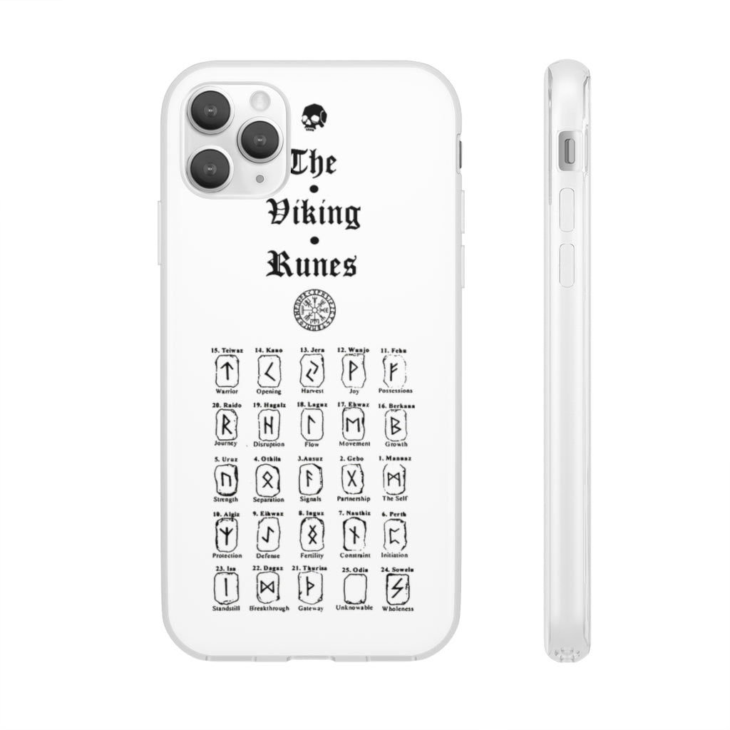 Flexi Cases - The Viking runes. White version. mobile phone case, iPhone case, Samsung case, mobile accessory. Norse. Viking. pagan