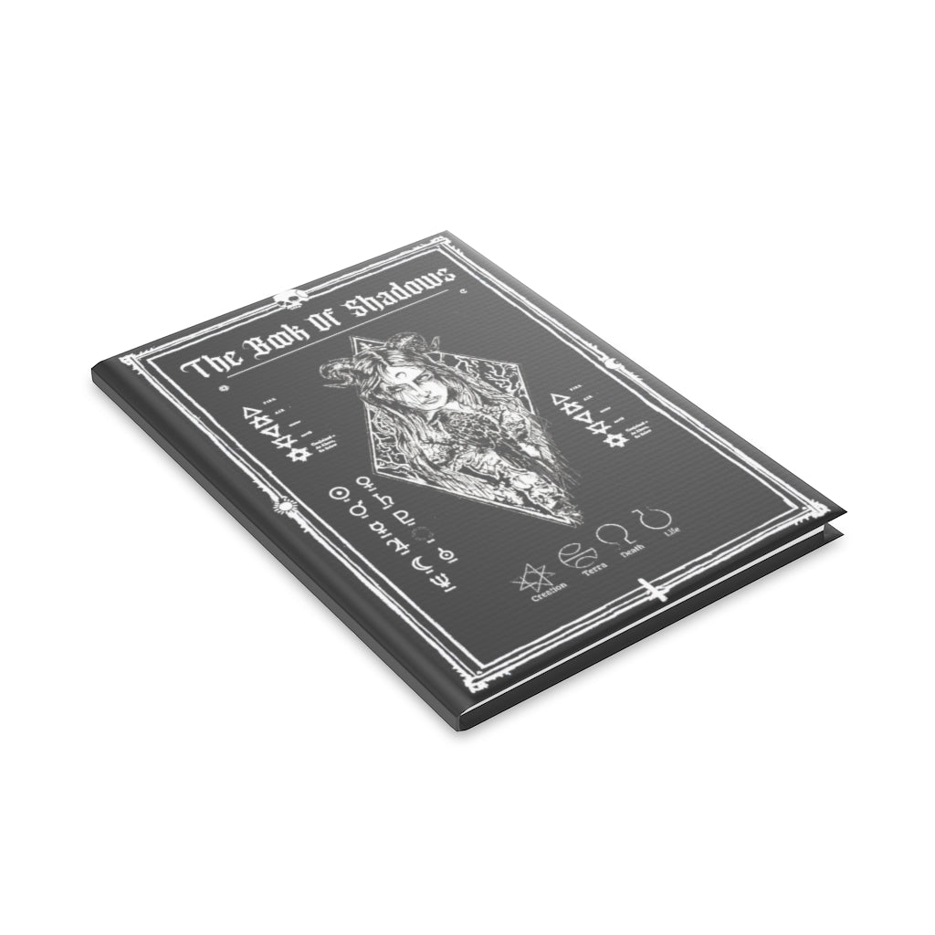 Hardcover Notebook. The Book Of Shadows - The Raven witch. Spell Book. Lined, grid, blank journal.